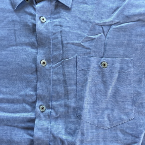 Ted Baker London Light Blue Short Sleeve Button Down Size 6 (XXL) - Picture 3 of 6